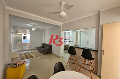 Apartamento com 1 dormitório para alugar, 63 m² por R$ 3.000,02/mês - José Menino - Santos/SP