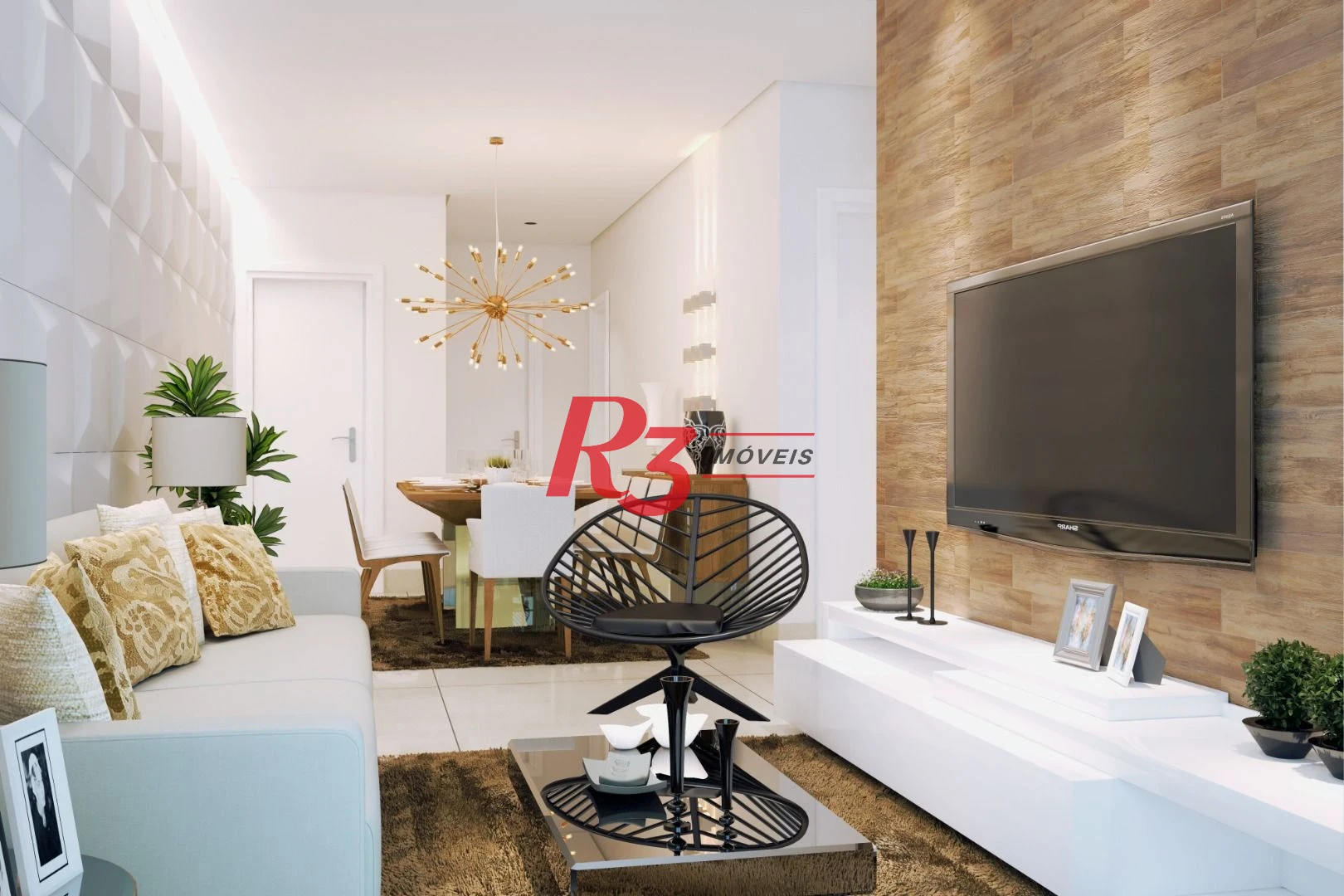 Apartamento com 3 dormitórios à venda, 93 m² por R$ 620.000,00 - Vila Tupi - Praia Grande/SP