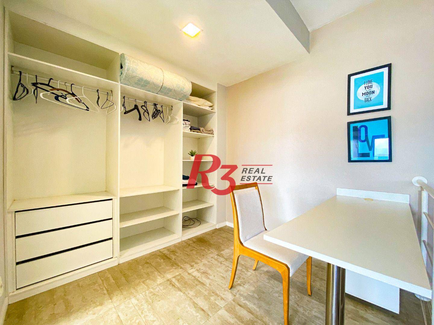 Apartamento Duplex com 1 dormitório para alugar, 60 m² por R$ 6.320,00/mês - Gonzaga - Santos/SP