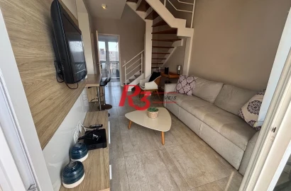 Apartamento Duplex para alugar, 60 m² por R$ 6.320,00/mês - Gonzaga - Santos/SP