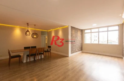 Apartamento com 3 dormitórios para alugar, 130 m² por R$ 6.991,46/mês - Embaré - Santos/SP