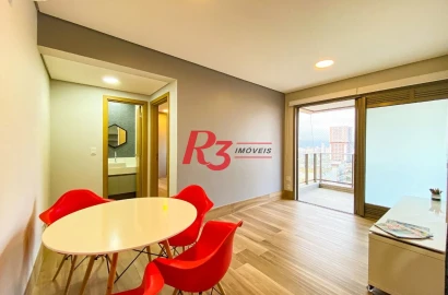 Apartamento com 1 dormitório para alugar, 60 m² por R$ 6.200,00/mês - Aparecida - Santos/SP