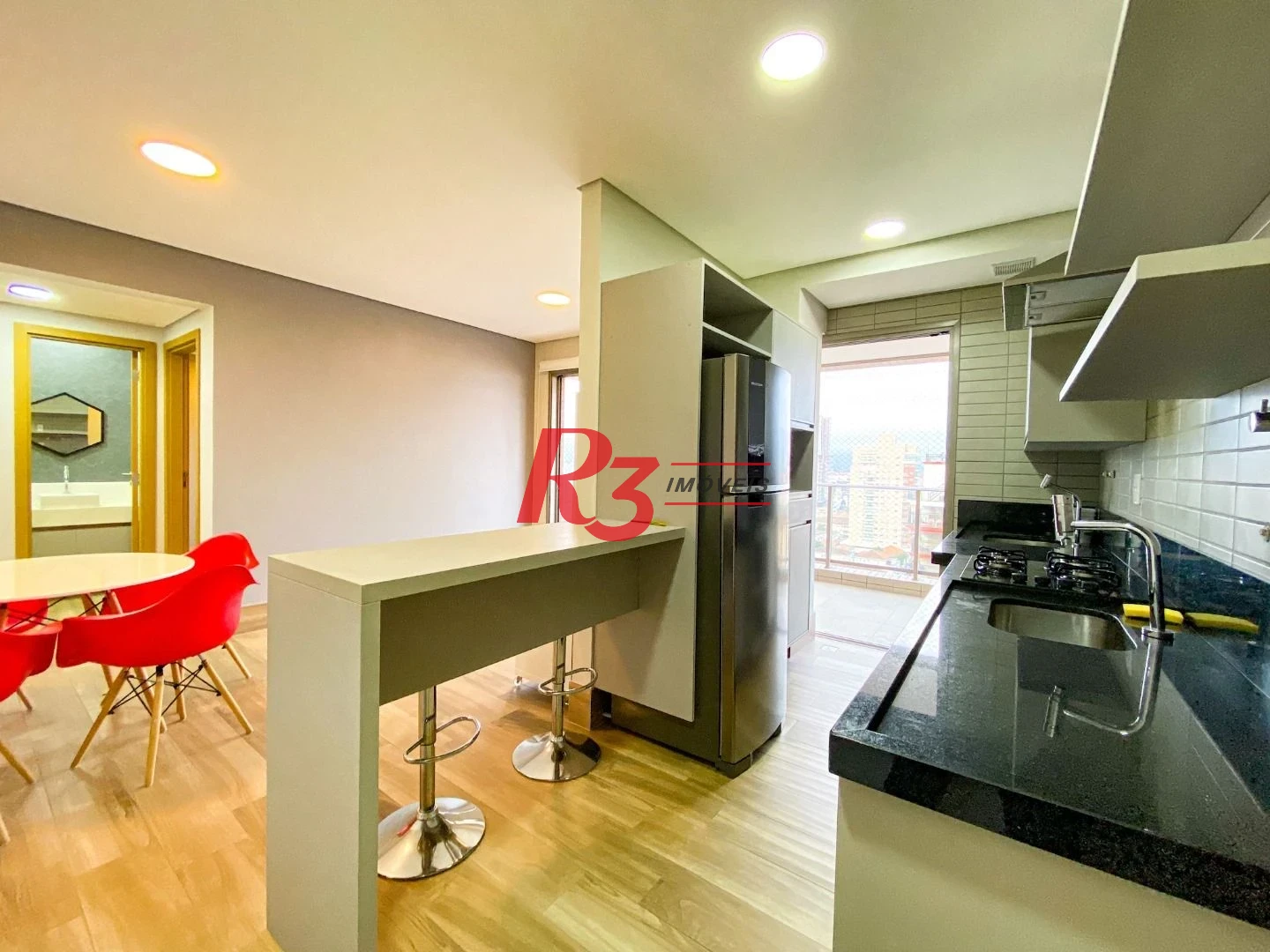 Apartamento com 1 dormitório para alugar, 60 m² por R$ 6.200,00/mês - Aparecida - Santos/SP