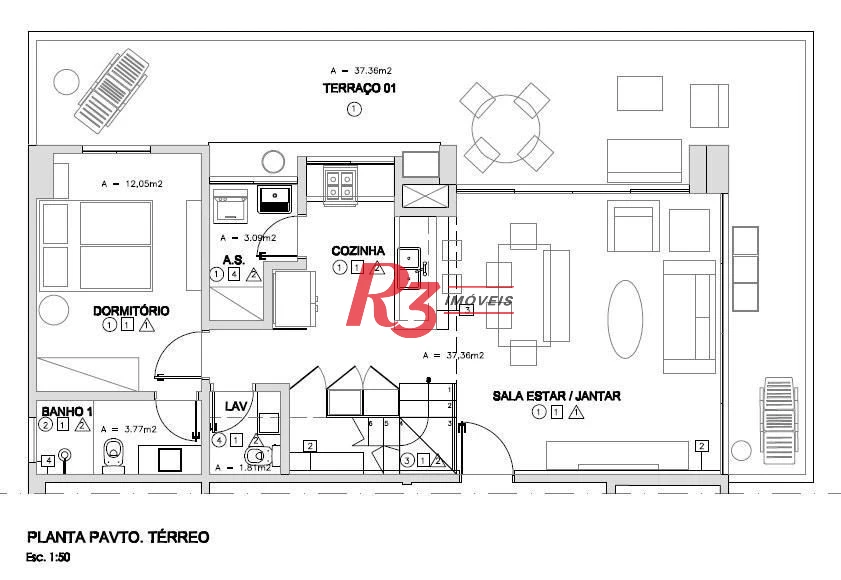 Apartamento Duplex com 3 dormitórios à venda, 157 m² - Balneário Cidade Atlântica - Guarujá/SP