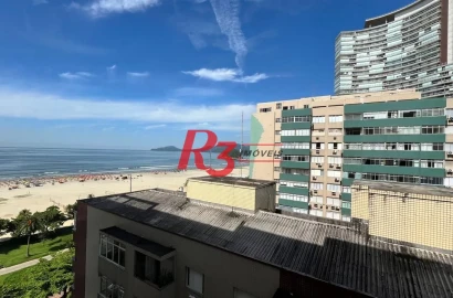 Apartamento com 3 dormitórios à venda, frente praia, 207 m² por R$ 1.020.000 - Pompéia - Santos/SP