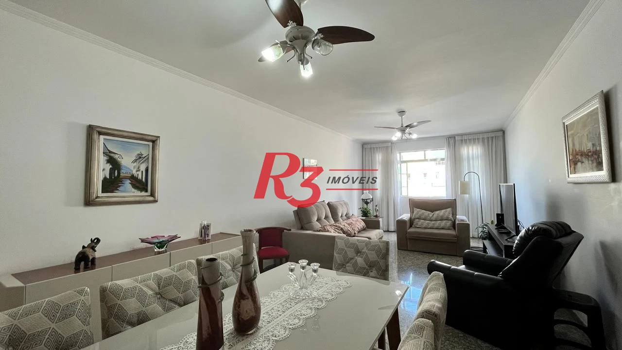 Apartamento com 3 dormitórios à venda, frente praia, 207 m² por R$ 1.020.000 - Pompéia - Santos/SP