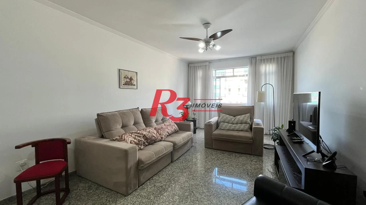 Apartamento com 3 dormitórios à venda, frente praia, 207 m² por R$ 1.020.000 - Pompéia - Santos/SP
