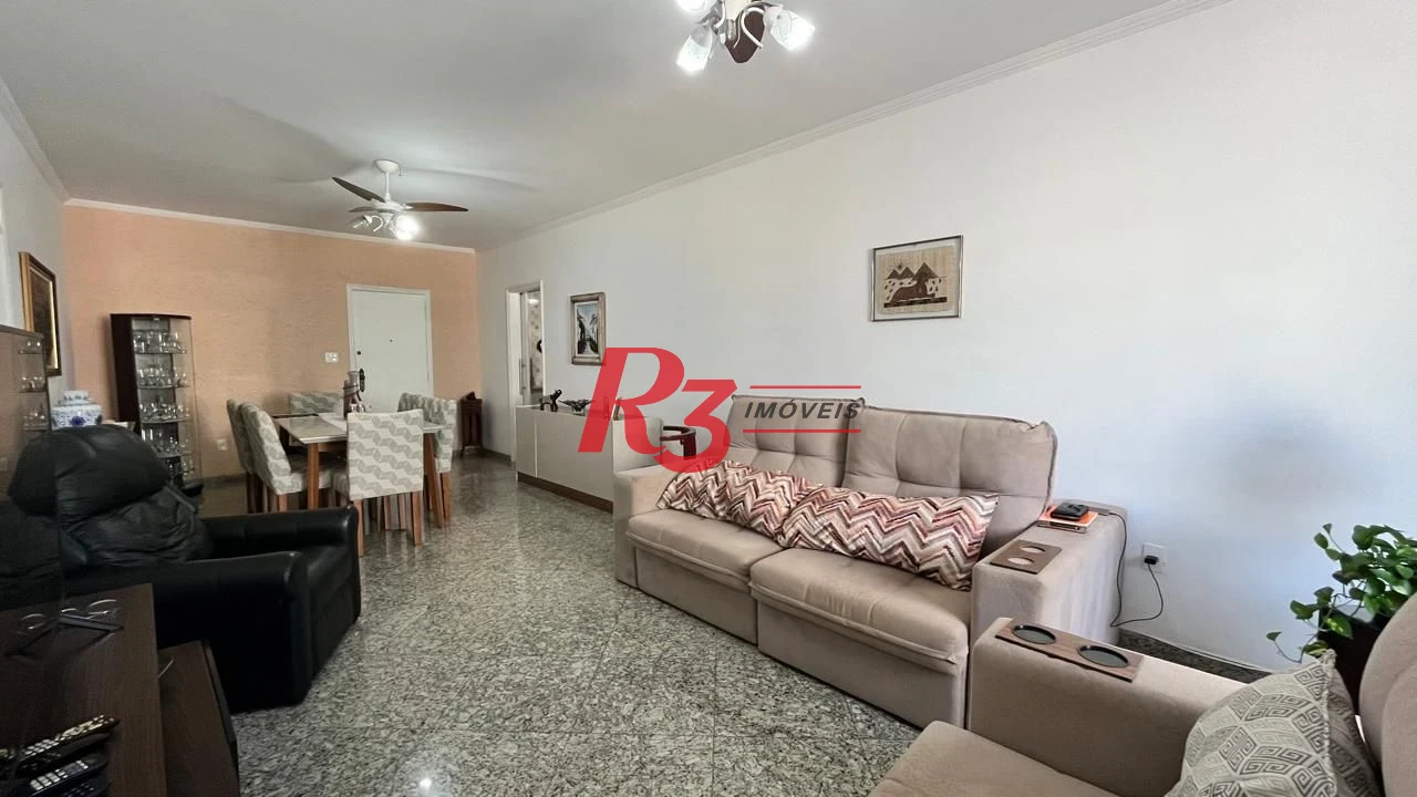 Apartamento com 3 dormitórios à venda, frente praia, 207 m² por R$ 1.020.000 - Pompéia - Santos/SP