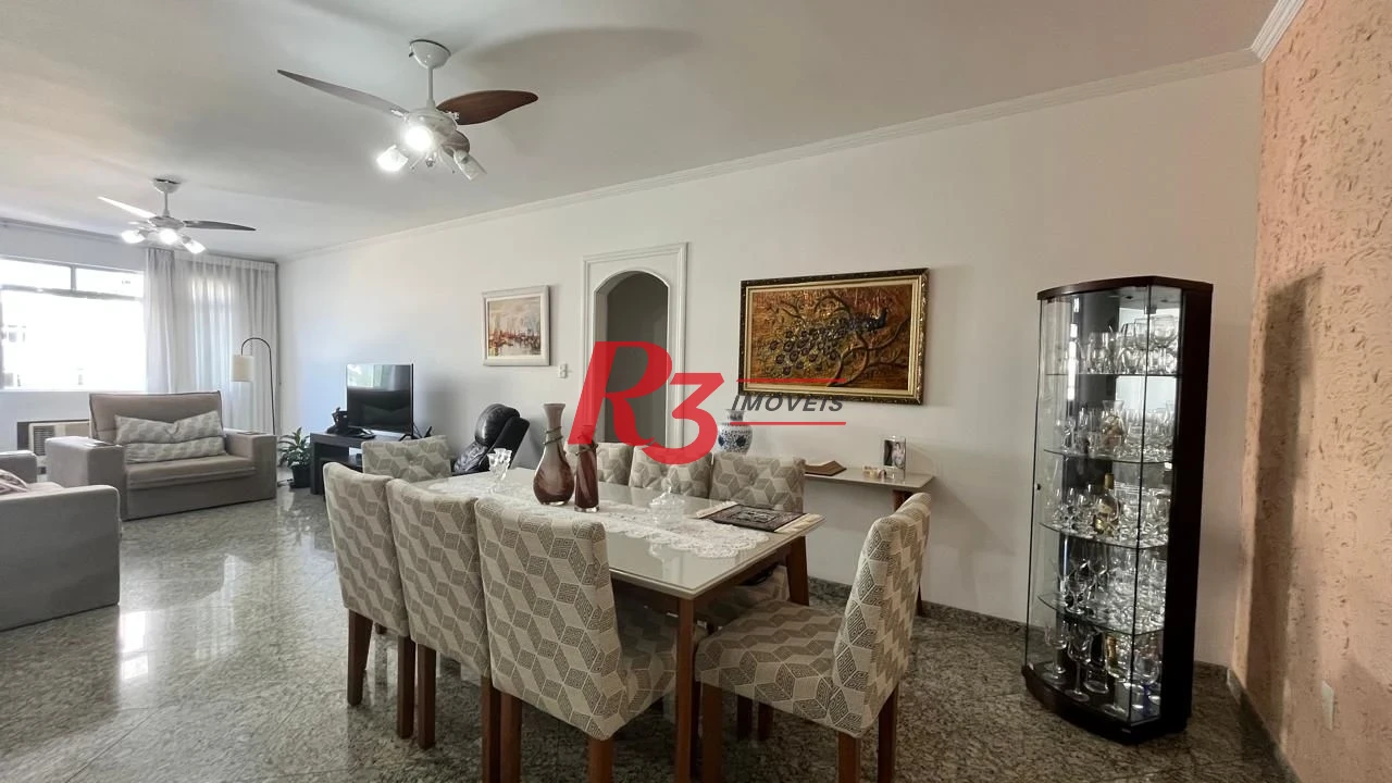 Apartamento com 3 dormitórios à venda, frente praia, 207 m² por R$ 1.020.000 - Pompéia - Santos/SP