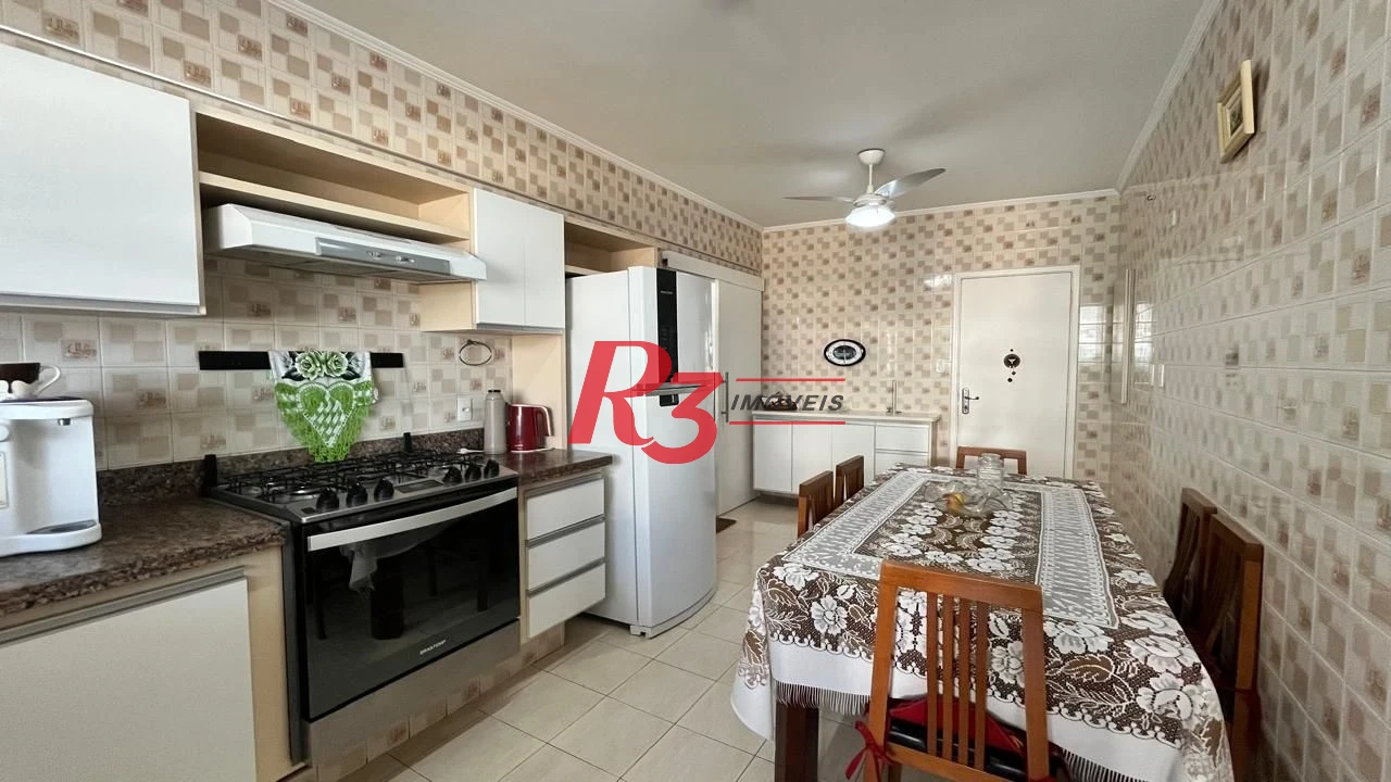 Apartamento com 3 dormitórios à venda, frente praia, 207 m² por R$ 1.020.000 - Pompéia - Santos/SP