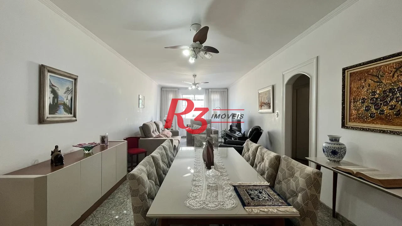 Apartamento com 3 dormitórios à venda, frente praia, 207 m² por R$ 1.020.000 - Pompéia - Santos/SP