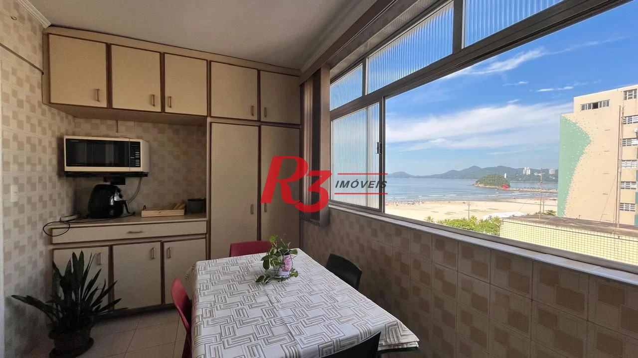 Apartamento com 3 dormitórios à venda, frente praia, 207 m² por R$ 1.020.000 - Pompéia - Santos/SP