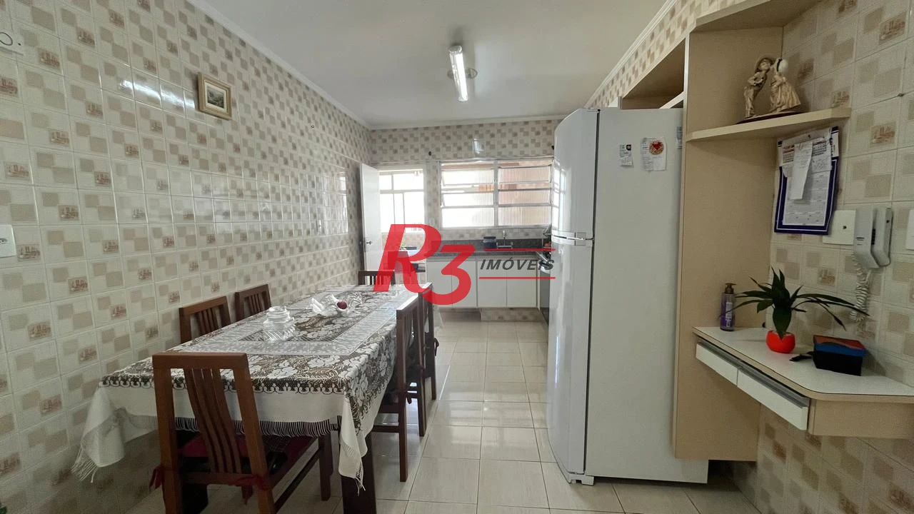 Apartamento com 3 dormitórios à venda, frente praia, 207 m² por R$ 1.020.000 - Pompéia - Santos/SP