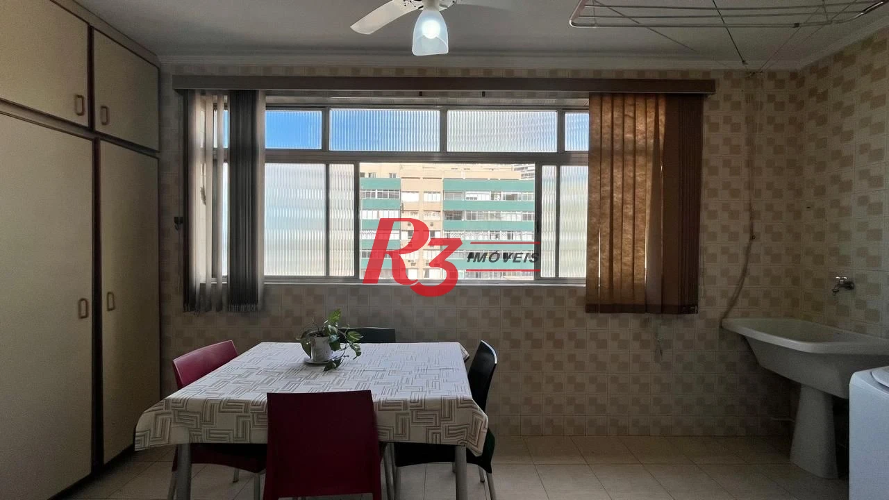 Apartamento com 3 dormitórios à venda, frente praia, 207 m² por R$ 1.020.000 - Pompéia - Santos/SP