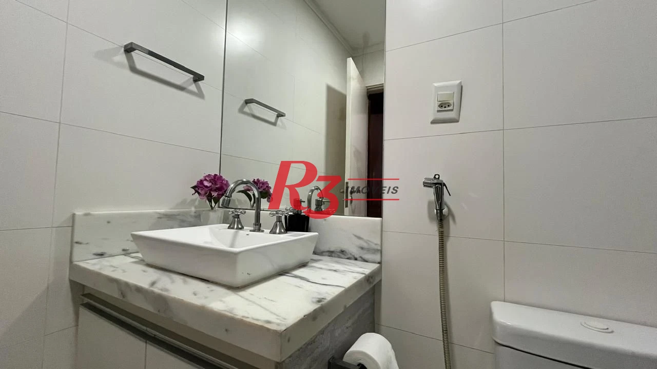 Apartamento com 3 dormitórios à venda, frente praia, 207 m² por R$ 1.020.000 - Pompéia - Santos/SP