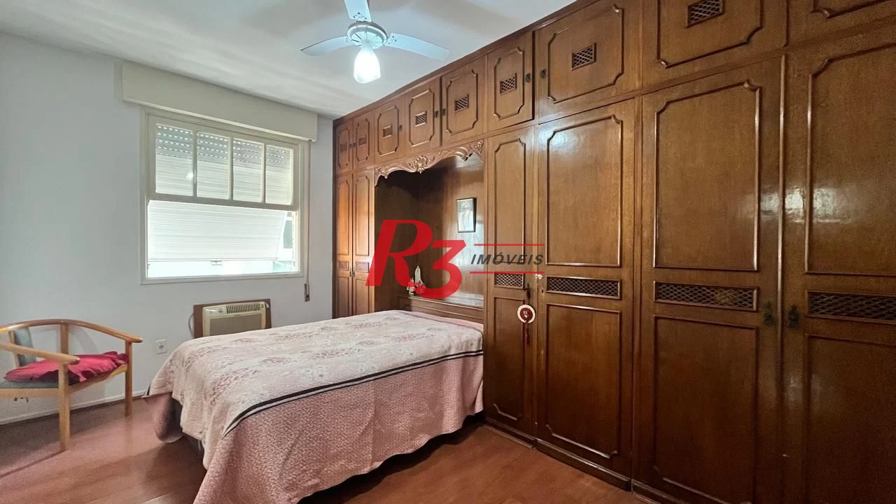 Apartamento com 3 dormitórios à venda, frente praia, 207 m² por R$ 1.020.000 - Pompéia - Santos/SP