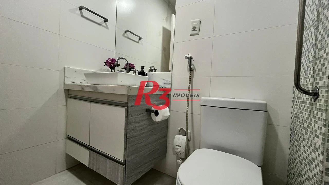 Apartamento com 3 dormitórios à venda, frente praia, 207 m² por R$ 1.020.000 - Pompéia - Santos/SP