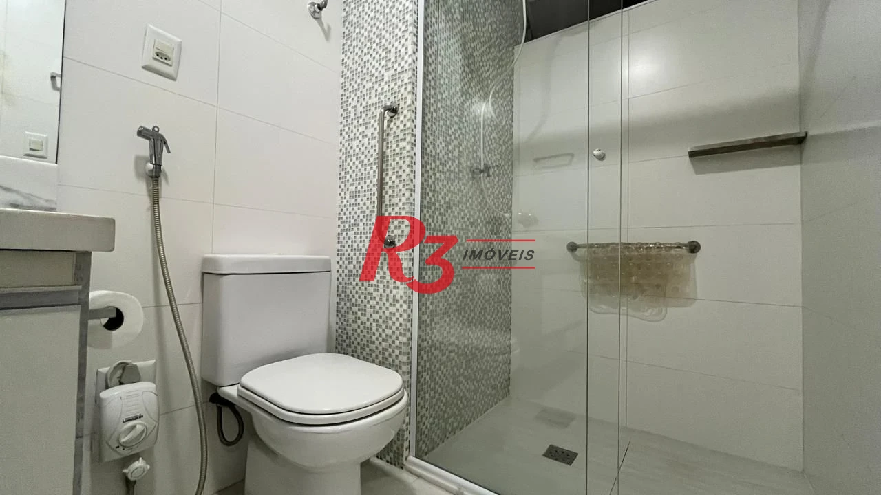 Apartamento com 3 dormitórios à venda, frente praia, 207 m² por R$ 1.020.000 - Pompéia - Santos/SP
