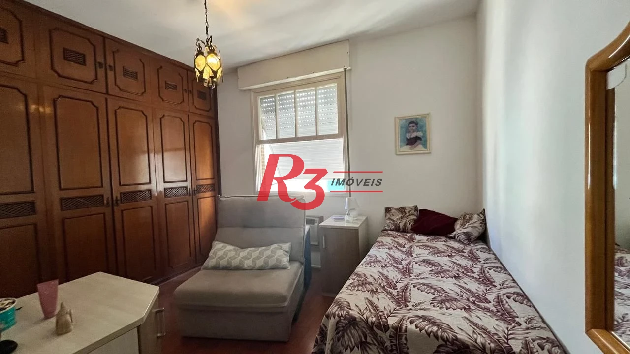Apartamento com 3 dormitórios à venda, frente praia, 207 m² por R$ 1.020.000 - Pompéia - Santos/SP