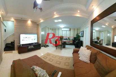 Casa Village para venda, 3 dorm (1 suíte),2 vagas no Estuário em Santos. SP