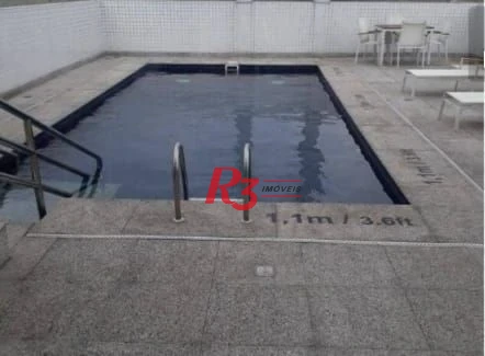 Flat com 1 dormitório à venda, 25 m² - Gonzaga - Santos/SP