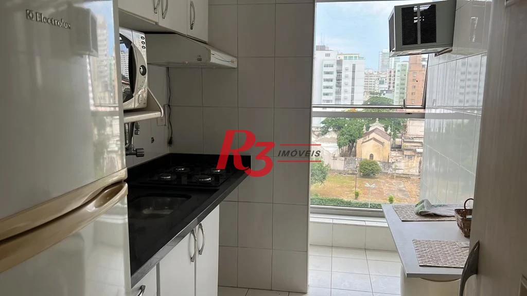 Apartamento com 1 dormitório para alugar, 50 m² por R$ 4.000,00/mês - Aparecida - Santos/SP