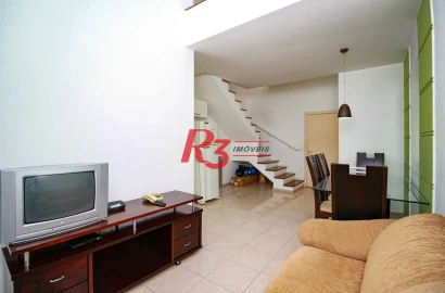 Loft com 1 dormitório à venda, 69 m² - Gonzaga - Santos/SP