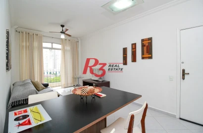 Apartamento com 1 dormitório para alugar, 60 m² - Boqueirão - Santos/SP