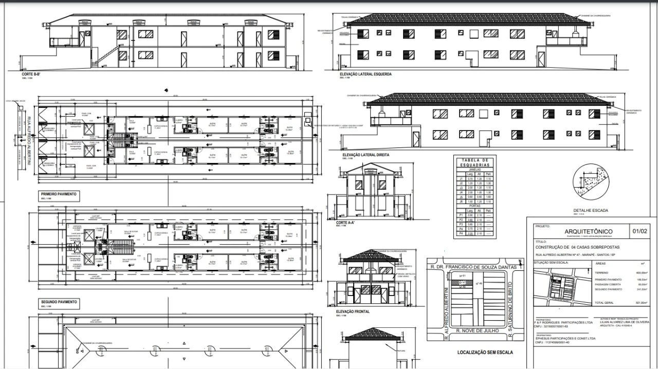 Sobrado com 3 dormitórios à venda, 100 m² - Marapé - Santos/SP