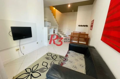 Apartamento Duplex com 2 dormitórios à venda, 80 m² por R$ 800.000,00 - Gonzaga - Santos/SP