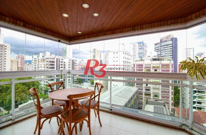 Apartamento com 4 dormitórios para alugar, 204 m² por R$ 18.000,00/mês - Gonzaga - Santos/SP