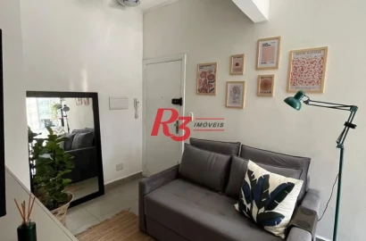 Apartamento para alugar, 42 m² por R$ 3.800,00/mês - Pompéia - Santos/SP