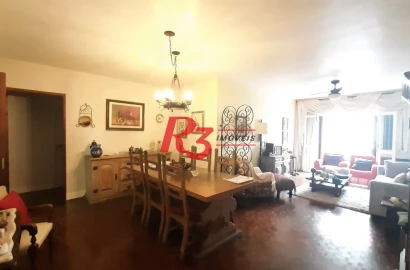 Apartamento à venda, com 133m², 3 dorm (1 suíte), 2 vagas, Gonzaga, Santos SP