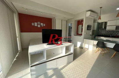 Studio com 1 dormitório para alugar, 50 m² por R$ 4.600,00/mês - Pompéia - Santos/SP