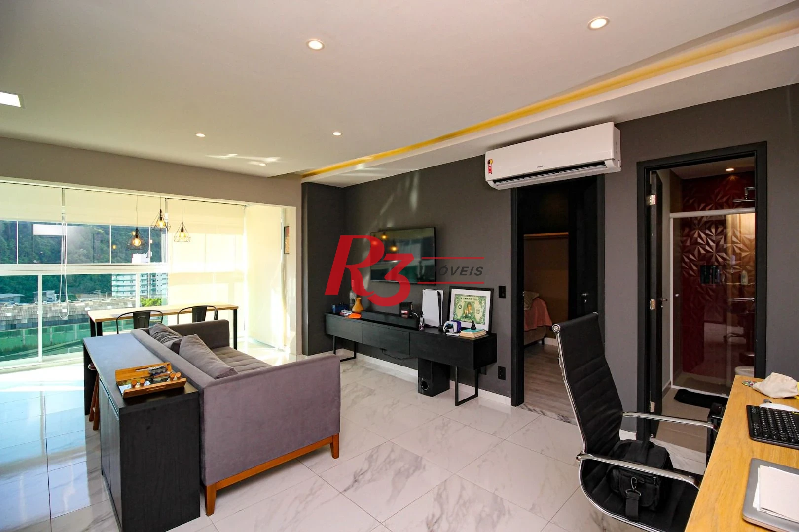 Apartamento com 1 dormitório para alugar, 48 m² por R$ 4.000,00/mês - José Menino - Santos/SP