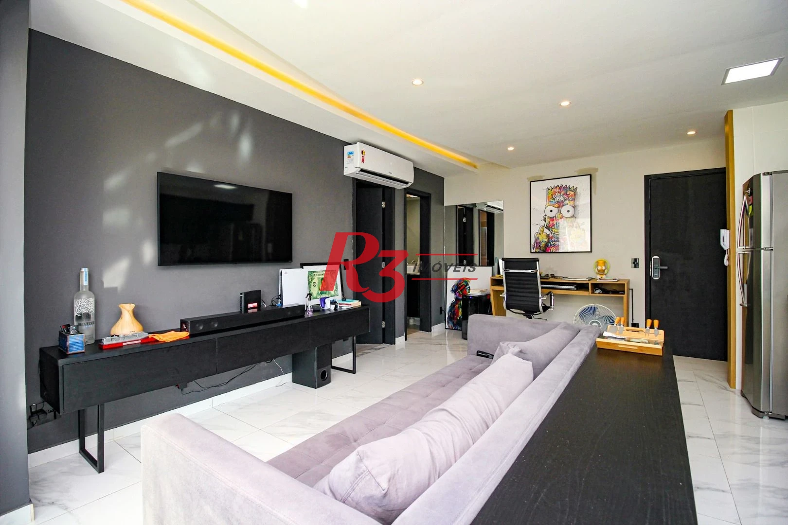 Apartamento com 1 dormitório para alugar, 48 m² por R$ 4.000,00/mês - José Menino - Santos/SP