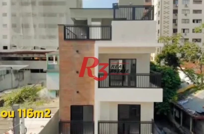 Sobrado com 3 dormitórios à venda, 126 m² por R$ 890.000,00 - Marapé - Santos/SP