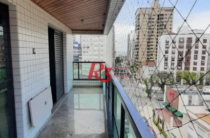 Apartamento a venda,  3 suítes, 2 vagas, 143 m², ótima localização, Ponta da Praia, Santos SP