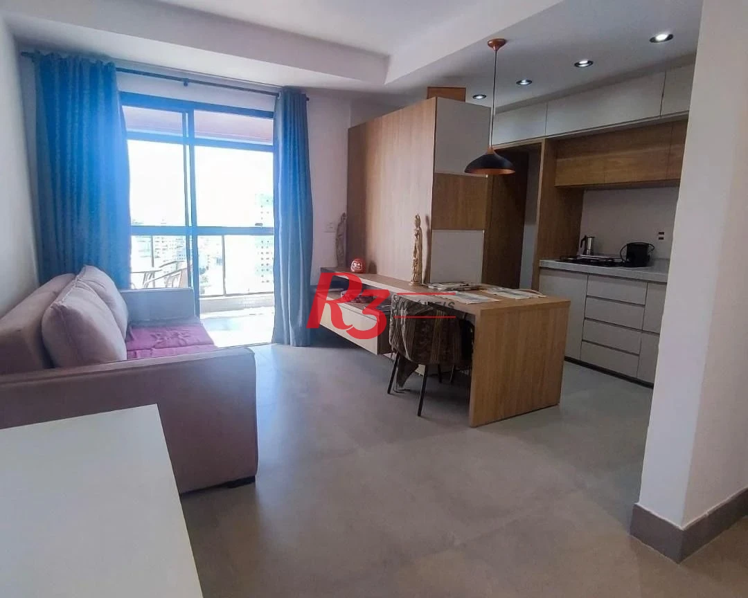 Apartamento com 1 dormitório para alugar, 54 m² - Boqueirão - Santos/SP