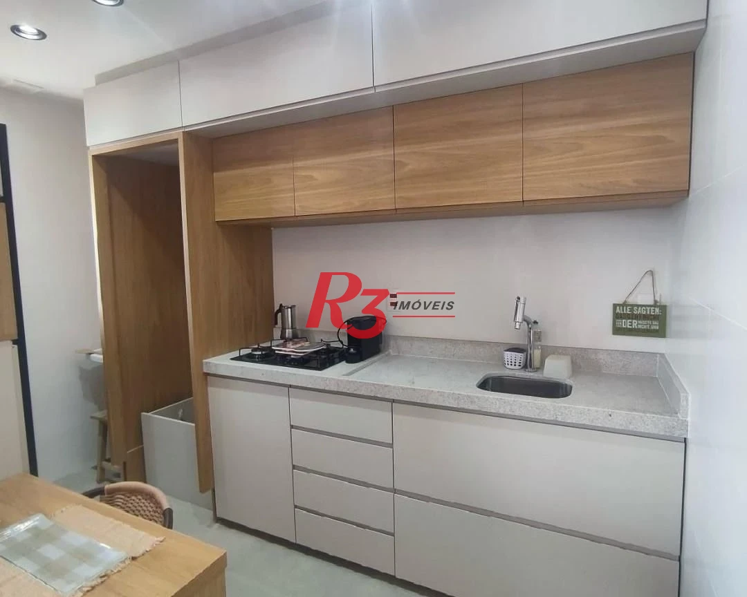 Apartamento com 1 dormitório para alugar, 54 m² - Boqueirão - Santos/SP