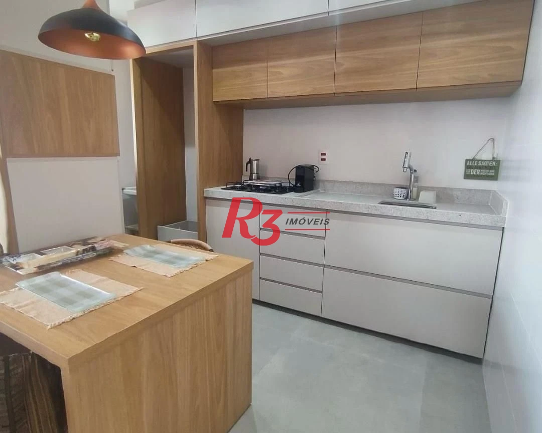 Apartamento com 1 dormitório para alugar, 54 m² - Boqueirão - Santos/SP