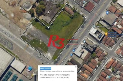 Terreno à venda, 9613 m² por R$ 32.600.000,00 - Areia Branca - Santos/SP