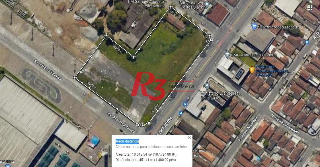 Terreno à venda, 9613 m² por R$ 32.600.000,00 - Areia Branca - Santos/SP
