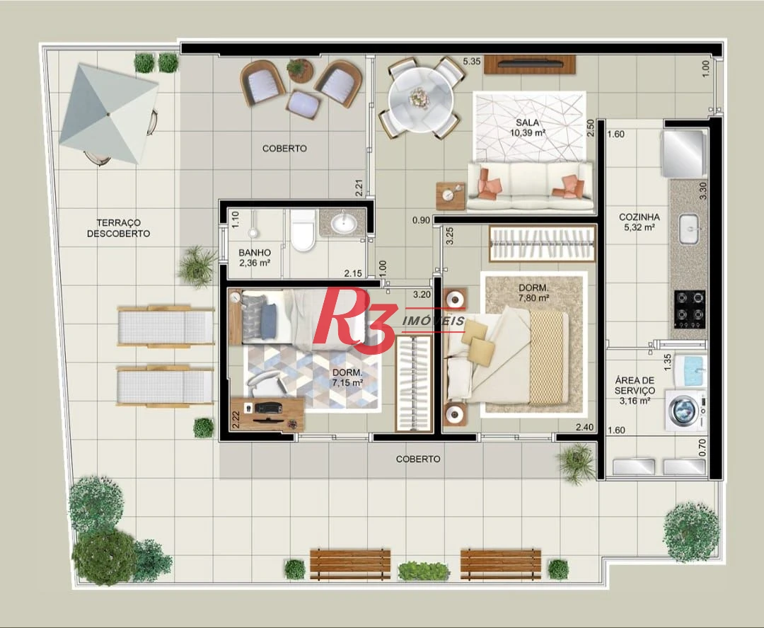 Apartamento Garden com 2 dormitórios à venda, 94 m² por R$ 720.000 - Embaré - Santos/SP