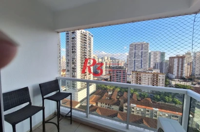 Apartamento com 1 dormitório para alugar, 47 m² por R$ 4.700,00/mês - Boqueirão - Santos/SP