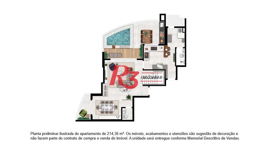 Cobertura com 3 suítes à venda, 214 m² - Ponta da Praia - Santos/SP