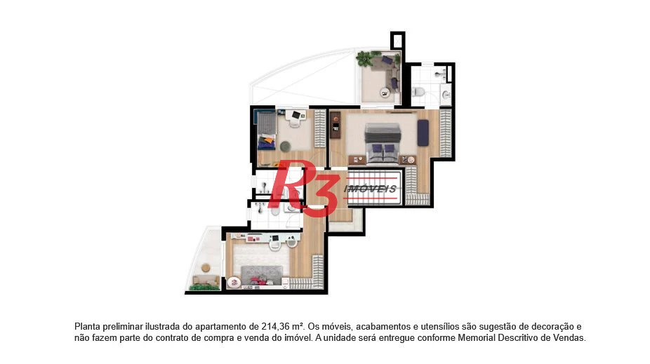 Cobertura com 3 suítes à venda, 214 m² - Ponta da Praia - Santos/SP
