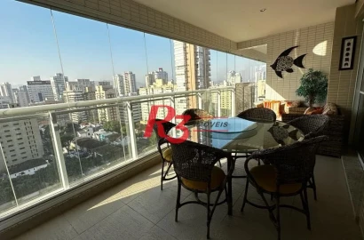 Apartamento para alugar, 181 m² por R$ 16.000,02/mês - Gonzaga - Santos/SP