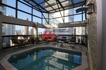 Cobertura com 4 dormitórios à venda, 377 m² por R$ 5.360.000,00 - Gonzaga - Santos/SP