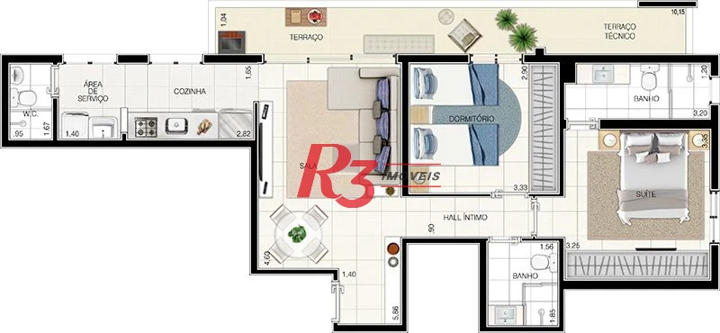 Apartamento à venda, 79 m² por R$ 1.106.600,00 - José Menino - Santos/SP